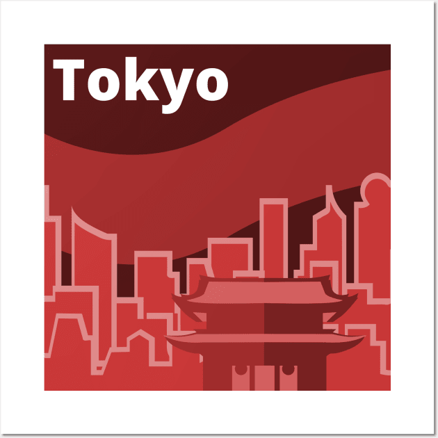 Tokyo Skyline Wall Art by citypanda